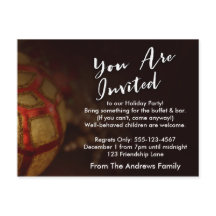 赤と金ゴールド招待されの写真が付いた「You Are」タイポグラフィ