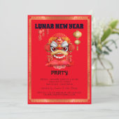 赤と金ゴールド旧正月パーティー 招待状 (スタンド正面)