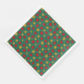 赤と金ゴールド星のクリスマスナプキン (コーナー)