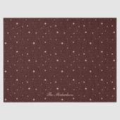 赤と金ゴールド星の夜の家族の名前クリスマス 薄葉紙 (正面)