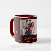 赤と金ゴールド星空の夜の写真クリスマス マグカップ (正面左)