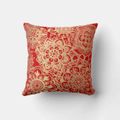 赤と金ゴールド曼荼羅図 クッション (裏面)