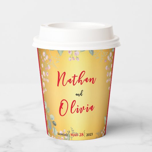 赤と金ゴールド杯 紙コップ (裏面)