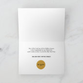 赤と金ゴールド松の枝と松のコーン カード (内部)