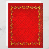 赤と金ゴールド枠スクラップブック紙 (正面/裏面)