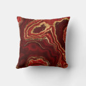 赤と金ゴールド液体大理石抽象芸術 クッション (裏面)