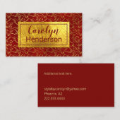 赤と金ゴールド渦巻き名刺 名刺 (正面/裏面)