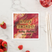 赤と金ゴールド炎の熱いパーティー スタンダードカクテルナプキン (インサイチュ)