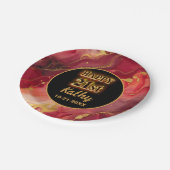 赤と金ゴールド炎熱21歳の誕生日 ペーパープレート (アングル)