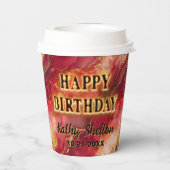 赤と金ゴールド炎熱 紙コップ (裏面)