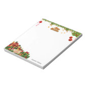 赤と金ゴールド玉のクリスマスデコレーション ノートパッド (回転)