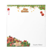 赤と金ゴールド玉のクリスマスデコレーション ノートパッド (正面)