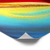 赤と金ゴールド白熱［赤熱］光を放つハートポスター ポスター (角)