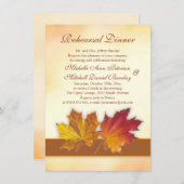 赤と金ゴールド秋のメープル離れのリハーサルディナー 招待状 (正面/裏面)