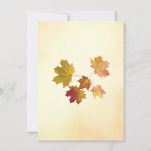 赤と金ゴールド秋のメープル離れのリハーサルディナー 招待状 (裏面)