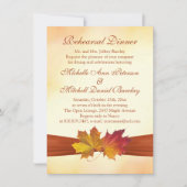 赤と金ゴールド秋のメープル離れのリハーサルディナー 招待状 (正面)