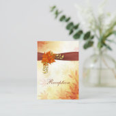 赤と金ゴールド秋離れの結婚式レセプションカード エンクロージャーカード (スタンド正面)