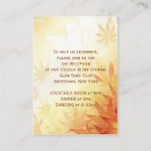 赤と金ゴールド秋離れの結婚式レセプションカード エンクロージャーカード (裏面)