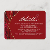 赤と金ゴールド結婚のアゲート詳細 エンクロージャーカード (正面)