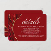 赤と金ゴールド結婚のアゲート詳細 エンクロージャーカード (正面/裏面)