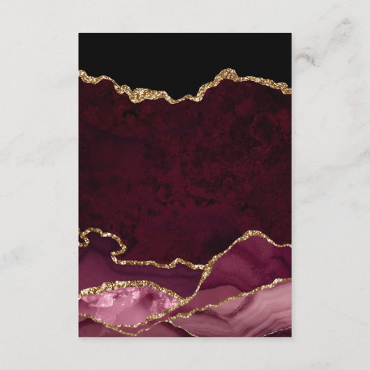 赤と金ゴールド結婚アゲート新婚旅行ファンド エンクロージャーカード (裏面)