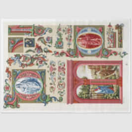 赤と金ゴールド華美の切り離し紙 薄葉紙