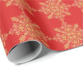 赤と金ゴールド華美の正方形 ラッピングペーパー (ロールコーナー)