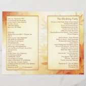 赤と金ゴールド葉の結婚式 プログラム (裏面)