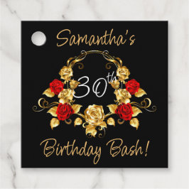 赤と金ゴールド誕生日 フェイバータグ