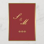 赤と金ゴールド額飾り結婚披露宴 エンクロージャーカード (裏面)