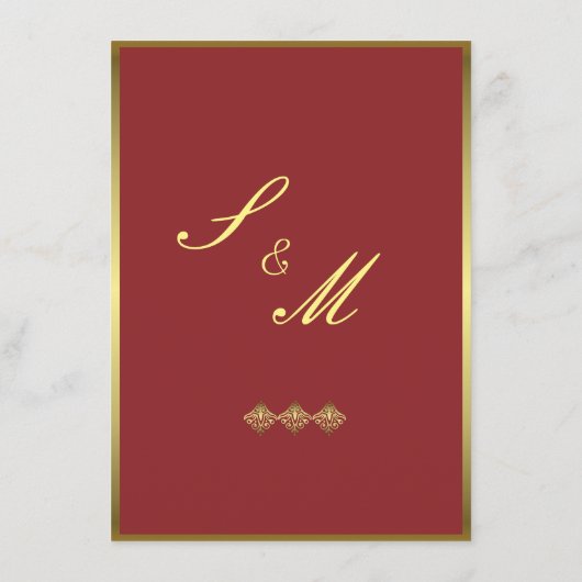 赤と金ゴールド額飾り結婚披露宴 エンクロージャーカード (裏面)