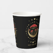 赤と金ゴールド魔法マッシュルーム金ゴールド三日月 紙コップ (裏面)
