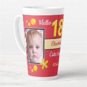 赤と金ゴールド18th誕生日の写真 カフェラテマグ (左アングル)