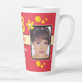 赤と金ゴールド18th誕生日の写真 カフェラテマグ (右)