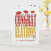 赤と金ゴールド2025孫のための卒業 カード (黄色い花)