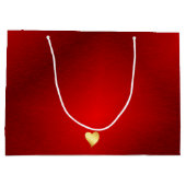 赤と金ゴールド50誕生日お願い ラージペーパーバッグ (裏面)