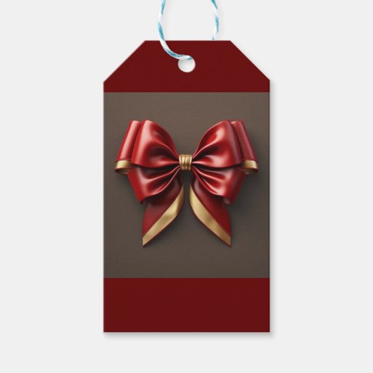 赤と金ゴールド ギフトタグ (正面)