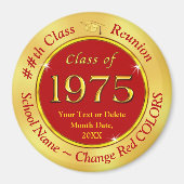 赤と金ゴールド、クラス75の懇親会好意、 マグネット (正面)