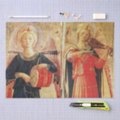 赤と金ゴールド・クリスマスの天使を作る音楽 薄葉紙 (クラフト)