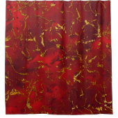 赤と金ゴールド シャワーカーテン (正面)