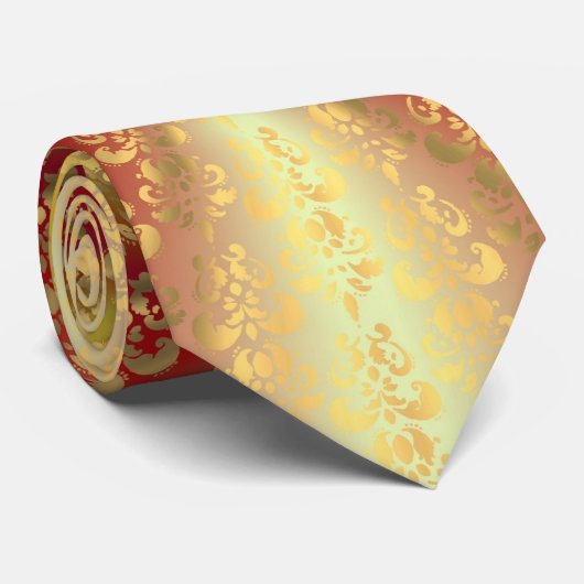 赤と金ゴールド ネクタイ (ロール)