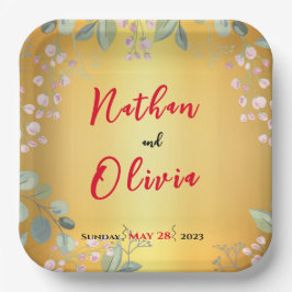 赤と金ゴールド ペーパープレート