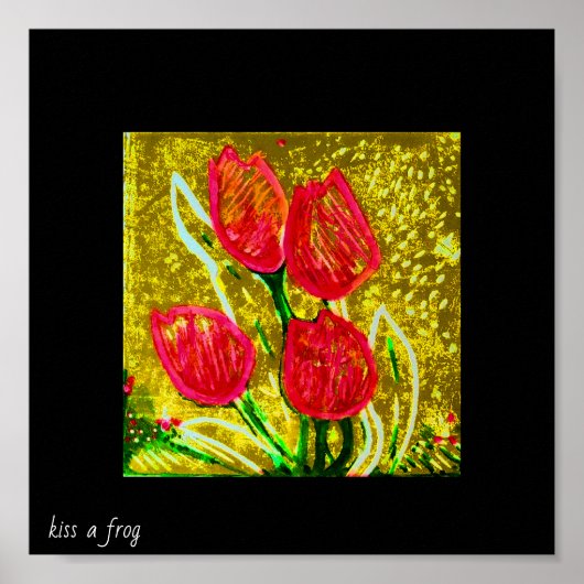 赤と金ゴールド ポスター (正面)