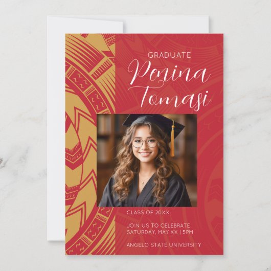 赤と金ゴールド 招待状 (正面)