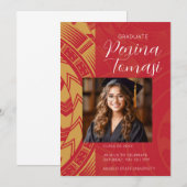 赤と金ゴールド 招待状 (正面/裏面)