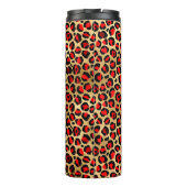 赤と金箔のヒョウのブラシストローク タンブラー (裏面)
