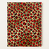 赤と金箔のヒョウのブラシストローク プランナー手帳 (裏面)