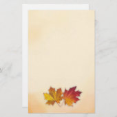 赤と金色のカエデの秋離れの文具 便箋 (正面/裏面)