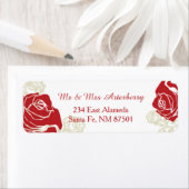 赤と金色のバラ ラベル (インサイチュ)