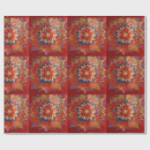 赤と金色のマンダラツヤのラッピング紙 ラッピングペーパー (フラット)